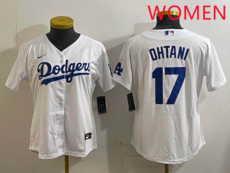 Women Los Angeles Dodgers #17 Ohtani White Game 2025 Nike MLB Jersey style 318->women mlb jersey->Women Jersey